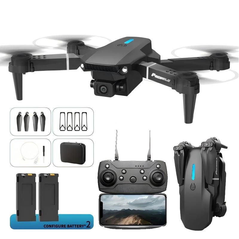 E88 Pro Foldable Quadcopter Drone - WIFI FPV, HD 4K Camera, Altitude Hold